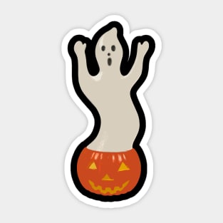 Ghost with Pumpkin Blow Mold Sticker